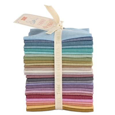 Tilda Chambray Baumwolle Fat Eighths Konvolut 28 Premium Quilt Stoffstücke
