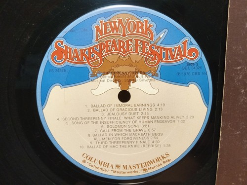 Threepenny Opera New York Shakespeare Festival LP EX + Lyric Insert QUAD,STEREO - Picture 4 of 6