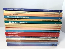 Lot of 17 Christmas Around the World books from World Book + calendars & recipes