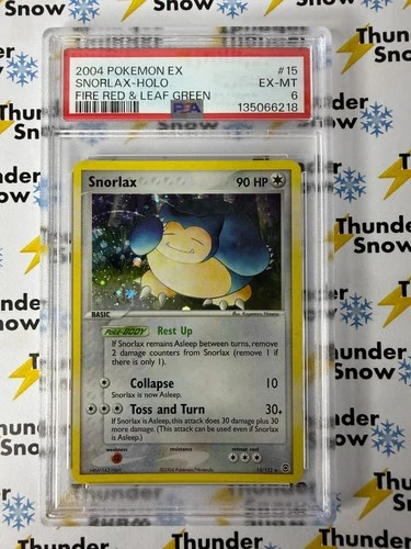Snorlax Holo Fire Red & Leaf Green #15 2004 Pokemon EX PSA 6