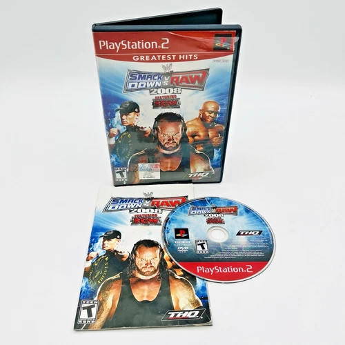 WWE Smackdown VS Raw 2008 (PlayStation 2 PS2 2007) Complete w/ Manual Tested CIB