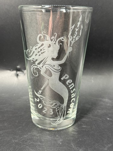 Pensacon 2023 Mermaid Pint Beer Drinking Glass Used