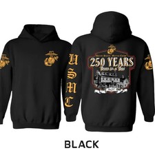 Usmc 250 Years  Born In A Bar  Hoodie, Classic Tun Tavern Back Graphic Pullover