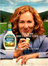 2002 Hidden Valley Ranch Dressing Cucumber Pretty Lady Vintage Print Ad / Poster