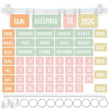 Colorful Classroom Flip Calendar Bulletin Board Set with Holder Stand
