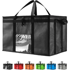 3XL Insulated Cooler Bag and Food Warmer for Delivery & Grocery Shopping with...