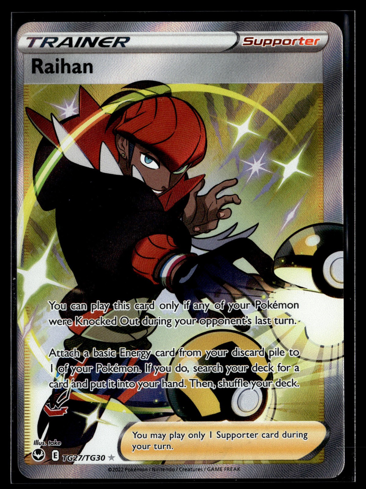 Pokemon TCG SWSH12: Silver Tempest Trainer Gallery #TG27/TG30 Raihan
