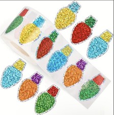 40 PCs Sparkly Christmas Light Stickers Plastic Easy Adhesive, Easy Removal