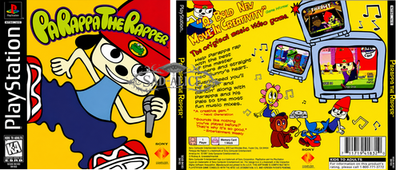 PaRappa The Rapper PS1 Front Back NTSC Box Art Case Insert Cover