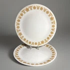 Corelle Pyrex BUTTERFLY GOLD 10 1/4" Dinner Plate Set of 2 Vintage Dishes Retro