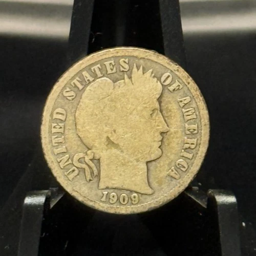 1909-D Barber Dime 10C Silver Coin