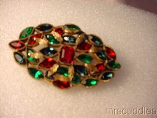 VINTAGE MULTI COLOR GEMS PIN