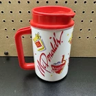 McDonalds Thermo Mug Cup Adult Red White Coca Cola Vintage USA Lid