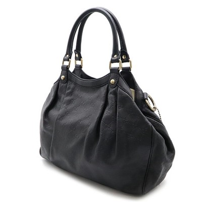GUCCI Guccissima Sukey Tote トートバッグ Gucci Sukey Guccissima Tote Bag Handbag Black Leather | eBay