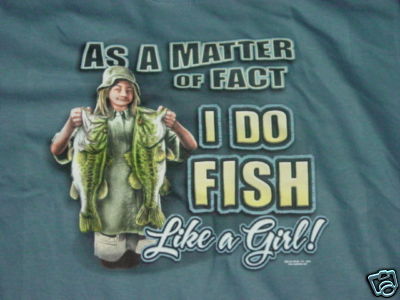 I FISH Like a GIRL T-Shirt Fishing Trout Bass Youth 6/7