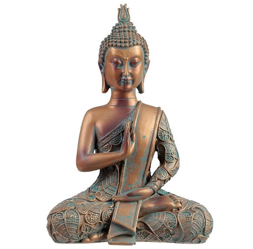 Asiento de loto Buda colores cobre 3 vers. Figura estatua de mudras Buda feng shui 21 cm - Imagen 5 de 9