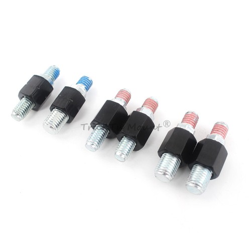 6× 8mm 10mm LH RH Black Motorcycle Rearview Mirrors Adapter Bolt Screw Universal - Picture 3 of 17