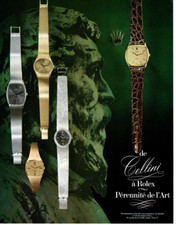 1970 ROLEX BY CELLINI WATCHES MAGAZINE PRINT AD, FINE JEWELS LUXURY ACCESSORY AD