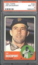 1963 Topps #388 Jim Davenport - PSA 8