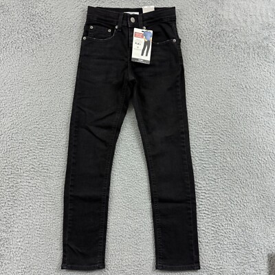 Levi's Signature Jeans Boys 10 Black Skinny 24x26 Denim Pocket Outdoor NWT