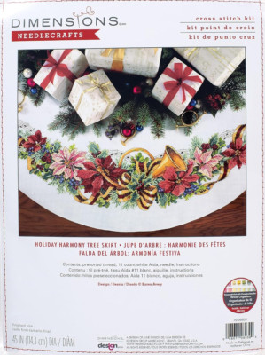 Dimensions Holiday Harmony Tree Skirt Counted Cross Stitch Kit 45'' Dia. 70-08939