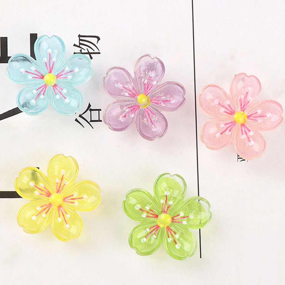 20pcs Cherry Blossom Heads Artificial Resin Cherry Petals Flower Sakura