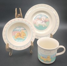 1984 Hallmark Heirloom Collection Baby Child Dish Set Plate Bowl Cup