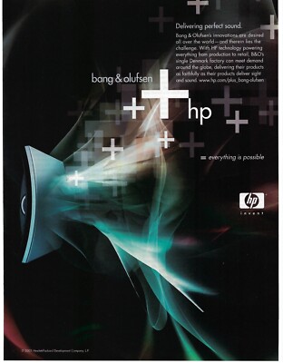 2003 HP Bang & Olufsen Delivering Perfect Sound Vintage Magazine Print Ad/Poster