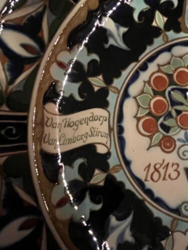 ancienne assiette hollandaise en céramique art nouveau Rozenburg Den Haag, Hollande - Photo 5 sur 10