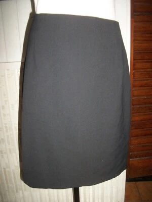Vintage Jupe droite noir côtelé stretch Caroll 38 (42) fendue Made in France - Photo 1/4