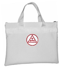 Royal Arch White Masonic Tote Bag Freemasons - Red White Round Triple Tau