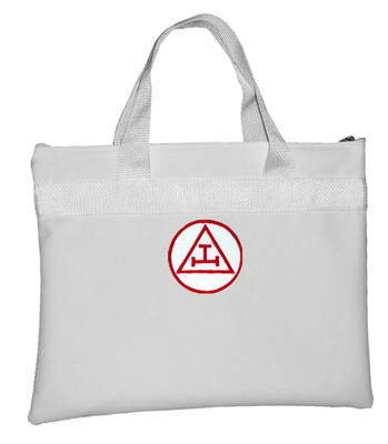 Royal Arch White Masonic Tote Bag Freemasons - Red White Round Triple Tau
