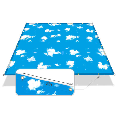 12ft Waterproof Straight Edge Sun Shade Sail Outdoor Garden Pool Awning Cover - Picture 14 of 17