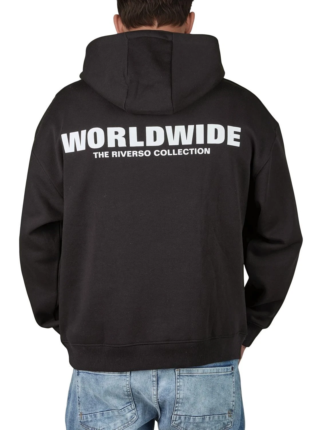 OFF WHITE riverso felpa con cappuccio uomo oversize con stampa posteriore RIVDave