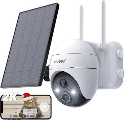 ieGeek Outdoor 360° PTZ Solar Security Camera Wireless WiFi Home Battery CCTV