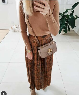 Jupe Plissée Zara Imprimé Serpent - Taille XS/S - Neuve Avec étiquettes - Collection AW18