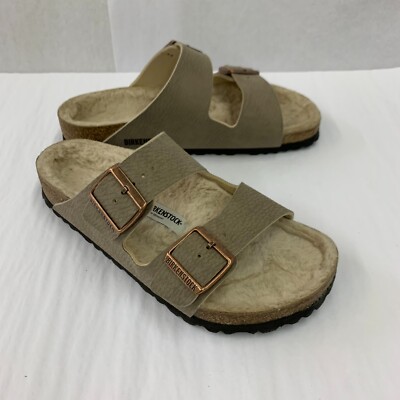 Birkenstock New w/ Box Arizona Shearling Desert Dust Gray Taupe