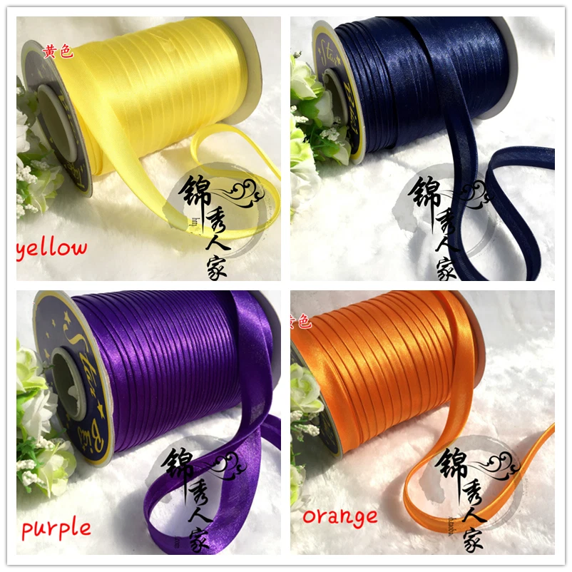 Ribbon Roll Crafts Sewing Material DIY Satin Sewing Trims Edge Bias Binding Tape - Image 4 of 4