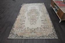 Oushak 5x9,Turkish Rug,vintage,anatolian,BEIGE,kilim,Bohemian,handmade,wool