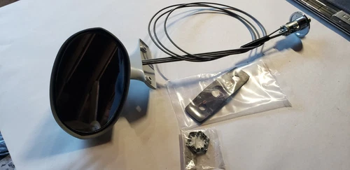 1971-74 Dodge Plymouth B E Body Remote Paintable Left Driver Side Mirror + Cable