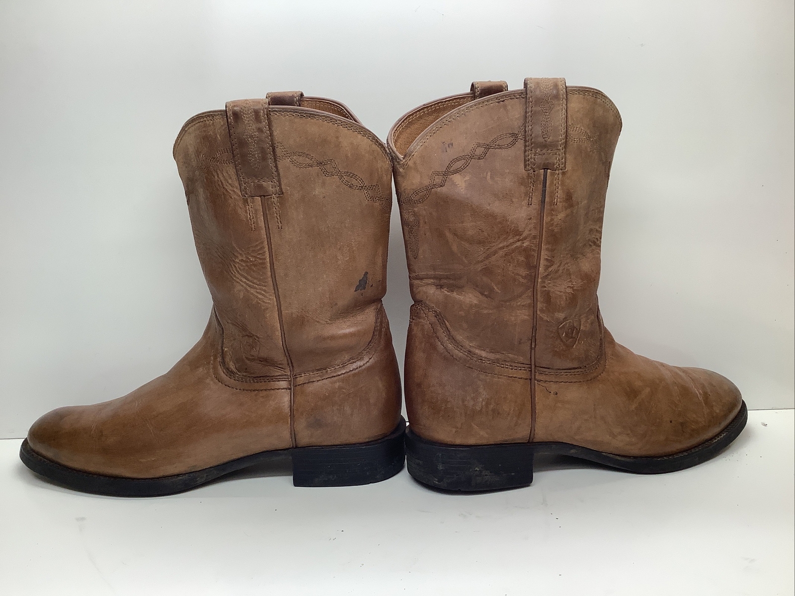MENS ARIAT ATS WESTERN ROPER BROWN BOOTS SIZE 10.5 EE eBay