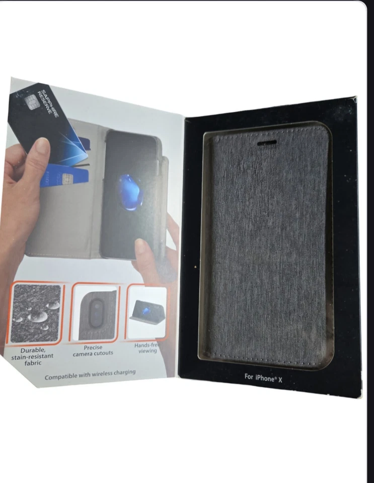 Iphone X - Iphone 10 Case Gray Phone Wallet  - Image 2 of 3