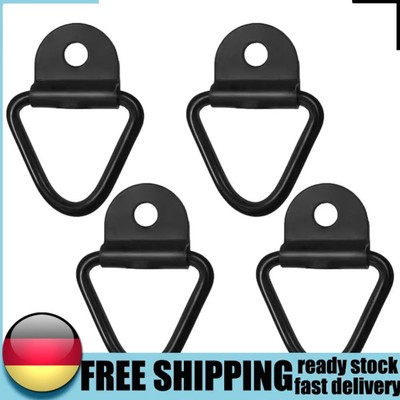 4Pcs Cargo Tie-Down Anchors 2 Inch Black Steel V-Ring Pickups Rail Accessories