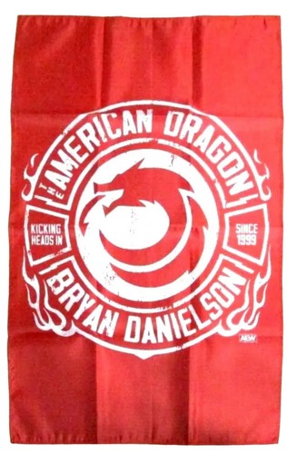 All Elite Crate Exclusive "AMERICAN DRAGON" Bryan Danielson Flag 24in x 36in AEW