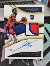 2019-20 Panini Immaculate Sekou Doumbouya Rookie Patch Autograph #134 70/99!