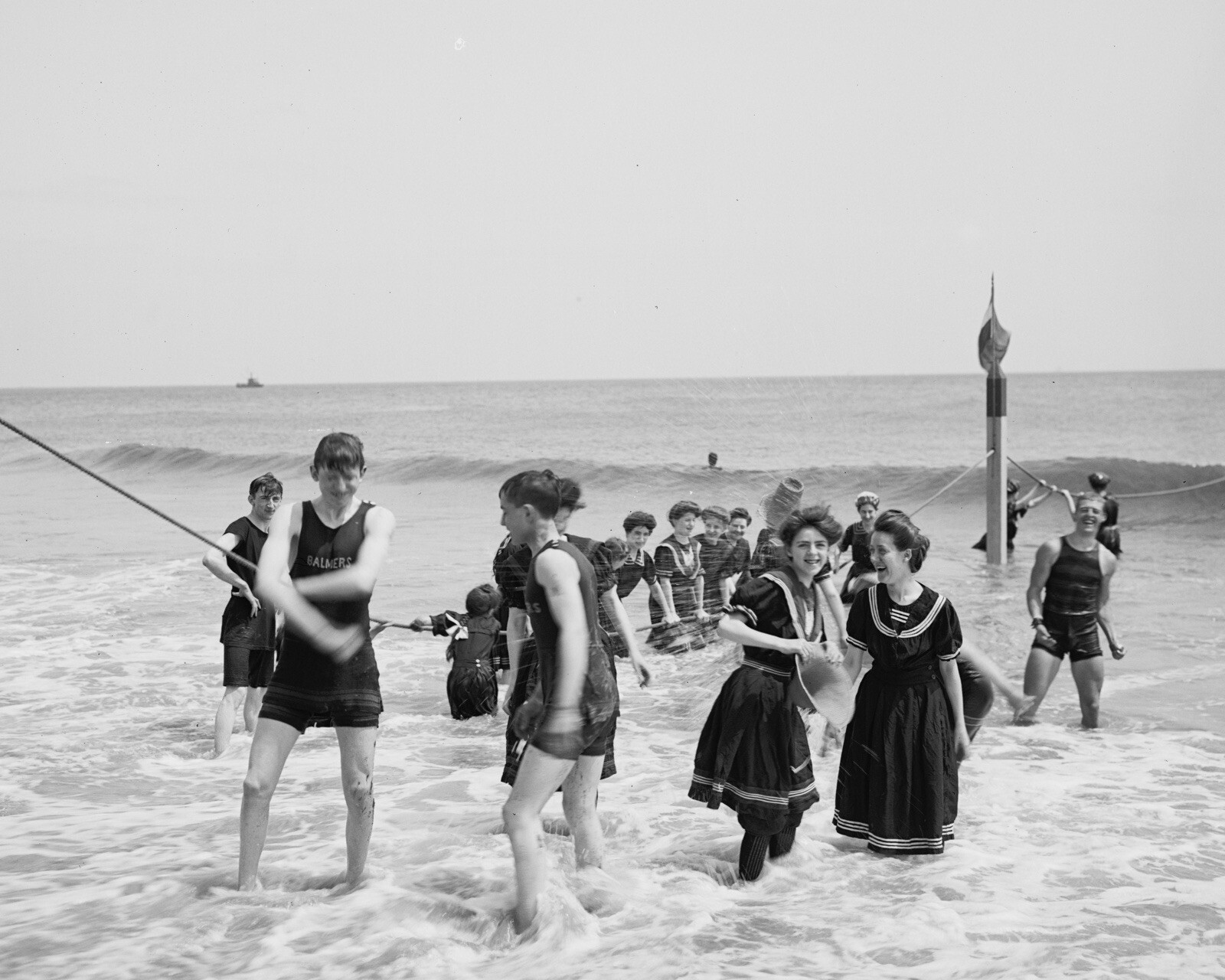 8x10 Glossy B&W Art Print 1905 Surf Bathing Beach Coney Island New York