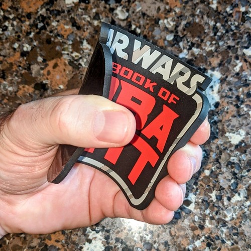 Kenner STAR WARS Vintage style "The Book of Boba Fett" toy logo soft PVC coaster - Picture 6 of 6
