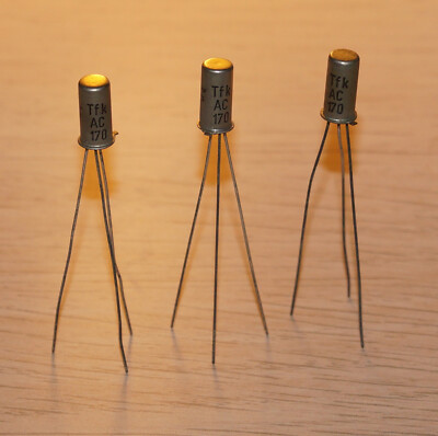 2 Stk. AC170 : PNP-Germanium-Transistor, 32V   200mA   0,2W, original Telefunken