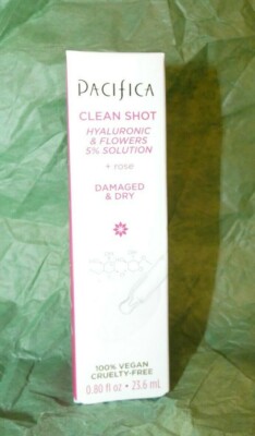 NEW PACIFICA Clean Shot Hyaluronic + Flowers Solution Serum Vegan 0.80 oz NIB