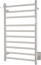 Brushed Stainless Steel Wall Mounted Towel Warmer - 10 Bars, 3 Modes, 21"x34